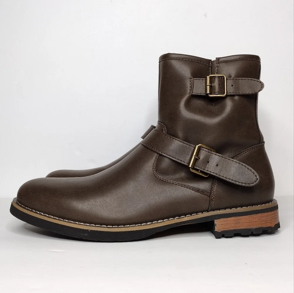 NWOT St John's Bay Gaucho Statham Buckle Mid Zipper Business Office Boots Sz 11